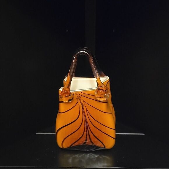 Italian Glass Elegant Orange Handbag! - Picture 1 of 8